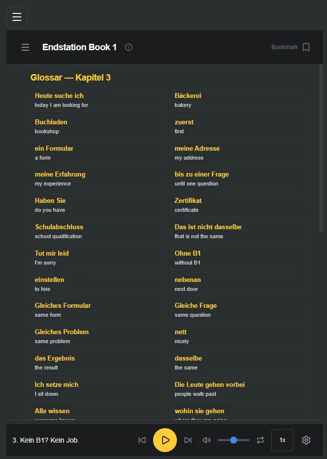 Chapter glossary
